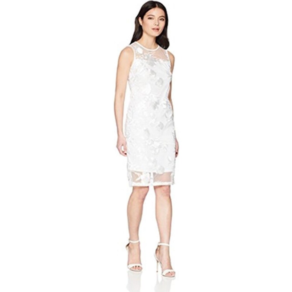 calvin klein white sleeveless dress