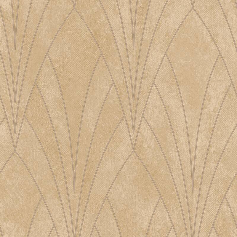 Veer Decor Art Deco Fan Texture Ground Wallpaper - Yellow