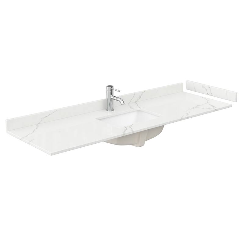 Wyndham Collection WCFQC166STOPUNS-Q 66" Quartz Vanity Top with - Giotto Quartz - Colored