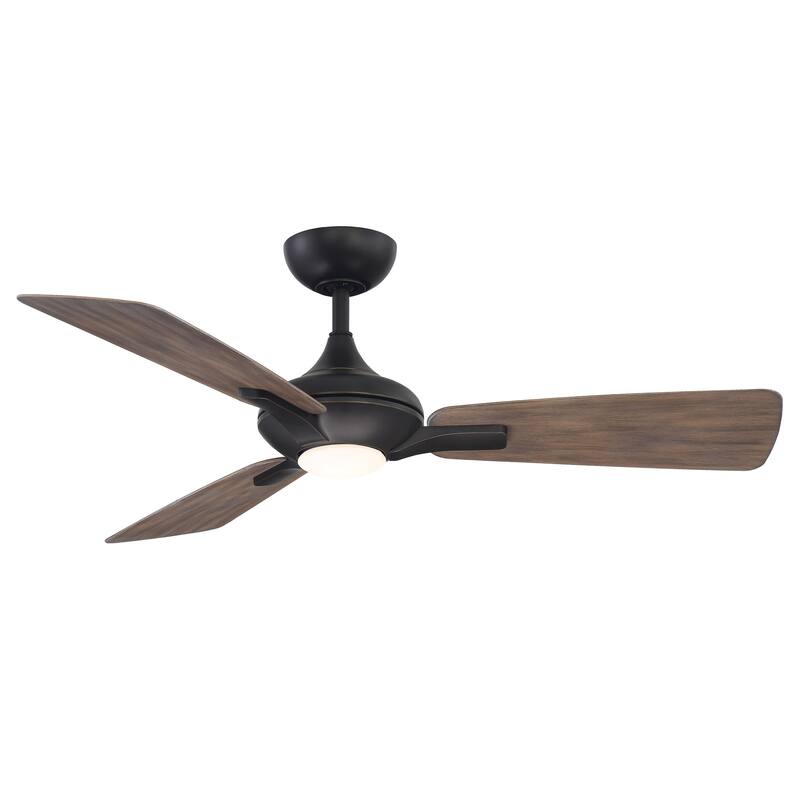 Mykonos 52 Inch 3-Blade Smart Fan with 6-Speed DC Motor and LED Light - Oil Rubbed Bronze Barnwood