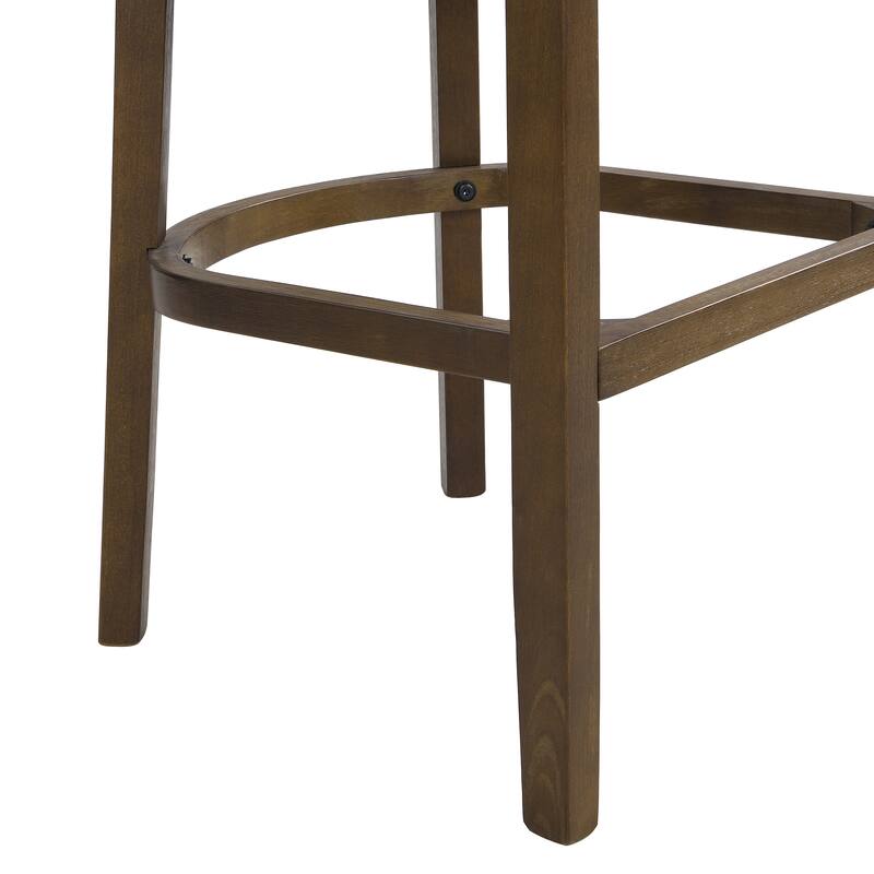 Christopher Knight Home-Glovers Wood And Rattan Upholstered Bar Stools Set of 2