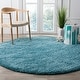 preview thumbnail 109 of 170, SAFAVIEH California Shag Izat 2-inch Thick Area Rug 6'7" x 6'7" Round - Turquoise