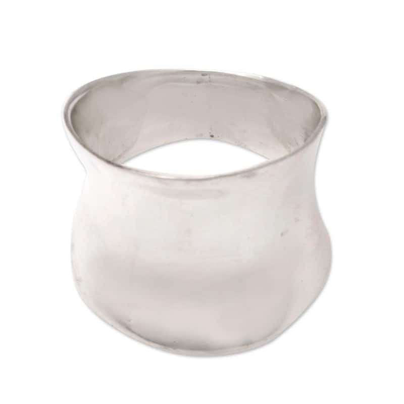 Novica Handmade Contemporary Shine Sterling Silver Band Ring