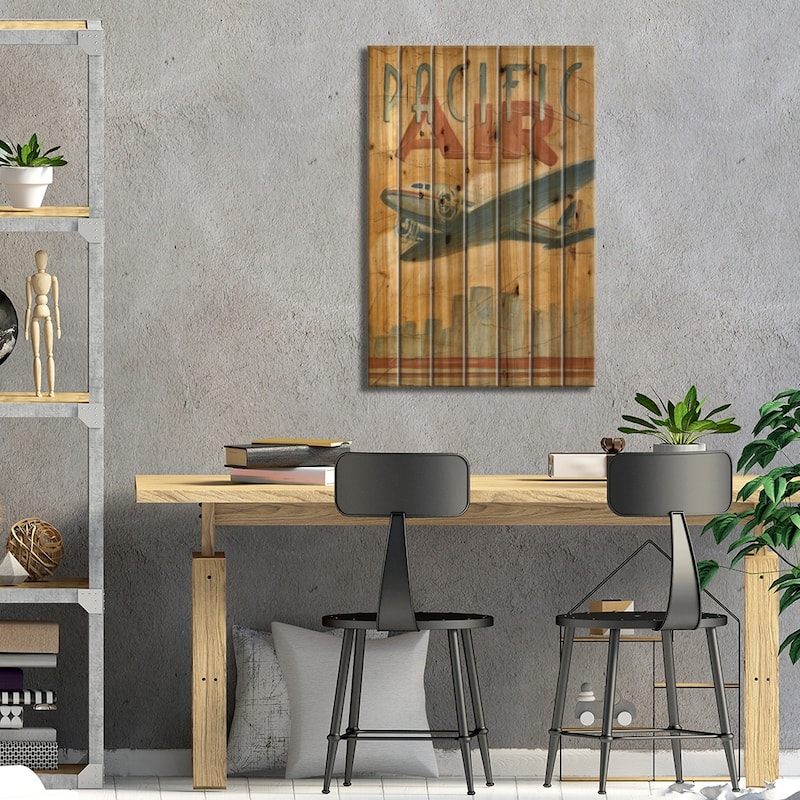 Pacific Air Print On Wood by Ethan Harper - Multi-Color