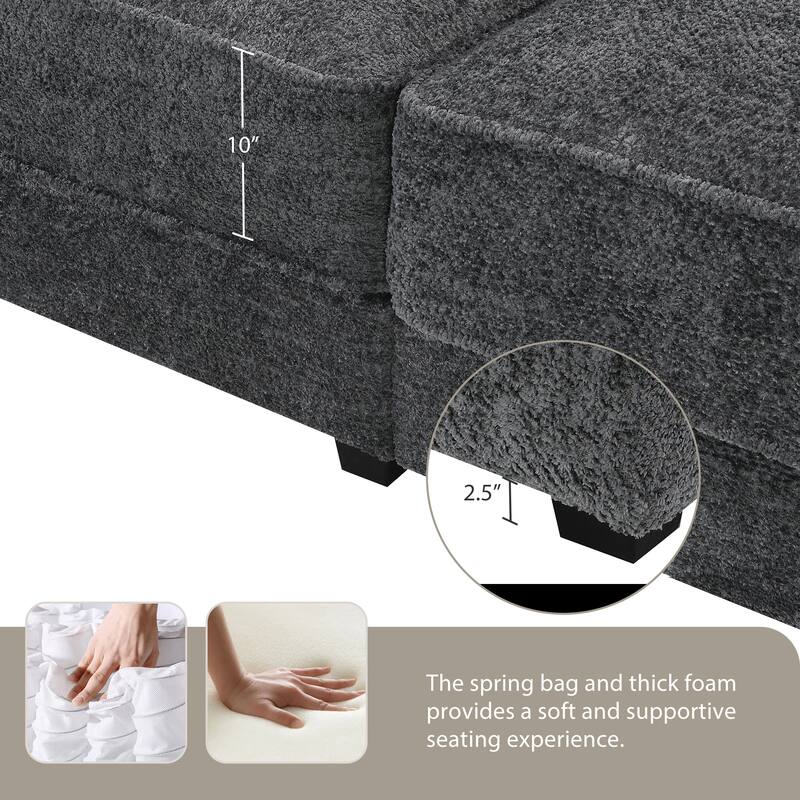 81" Modular Convertible Sectional Sofa Bed Set