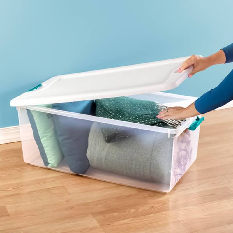 Sterilite 106 Quart Plastic Storage Container (4 Pack) and 64 Quart Box (6 Pack) - 6.5