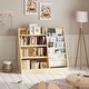 preview thumbnail 9 of 33, 4-Tier Kids Wooden Bookshelf, 5 Layer Sling Bookcase, Baby Storage Book Rack, Kids Book Toy Organizer Chest