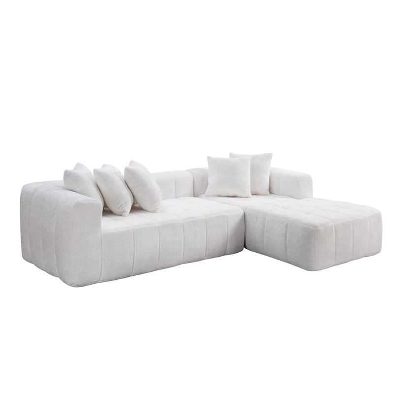 107.9" Modern L-Shape Cloud Sectional Sofa, No Assembly Required