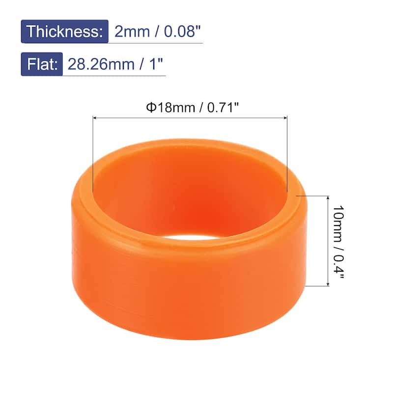 Silicone Rubber Bands Rings Non-slip for Wrapping Paper, Cord Wrap, Bundle - Orange
