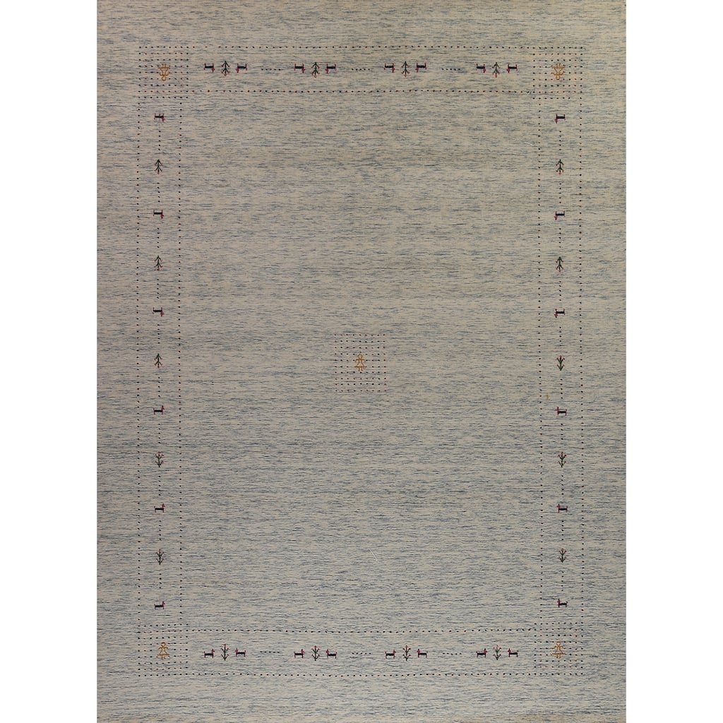 Tribal Gabbeh Indian Area Rug Handmade Wool Carpet - 8'0"x 11'6"
