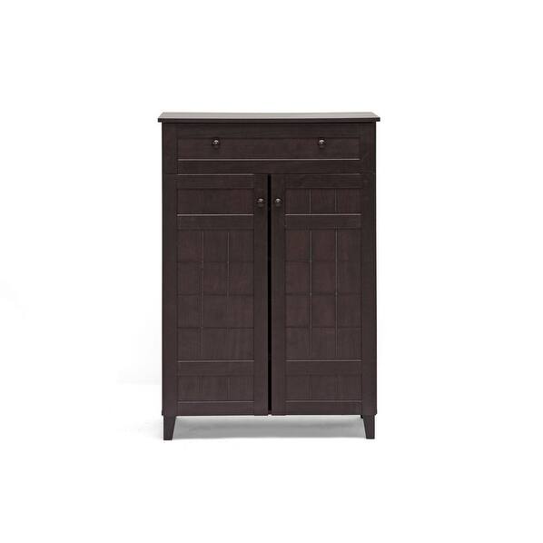Shop Lucerne Dark Brown Wood Modern Entryway Shoe Cabinet Tall