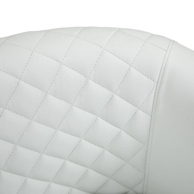Faux Leather Tufted Nailheads Upholstered Barrel Accent Chairs