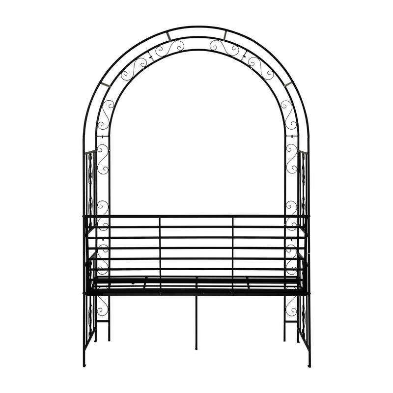 79.5” High Black Metal Garden Trellis for Roses Climbing Flowers Vines and Outdoor Gardens - 53.4” x 23” x 79.5”