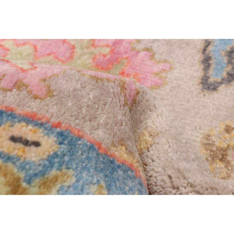 ECARPETGALLERY Hand-knotted Modern Oushak Taupe Wool Rug - 2'5 x 23'5