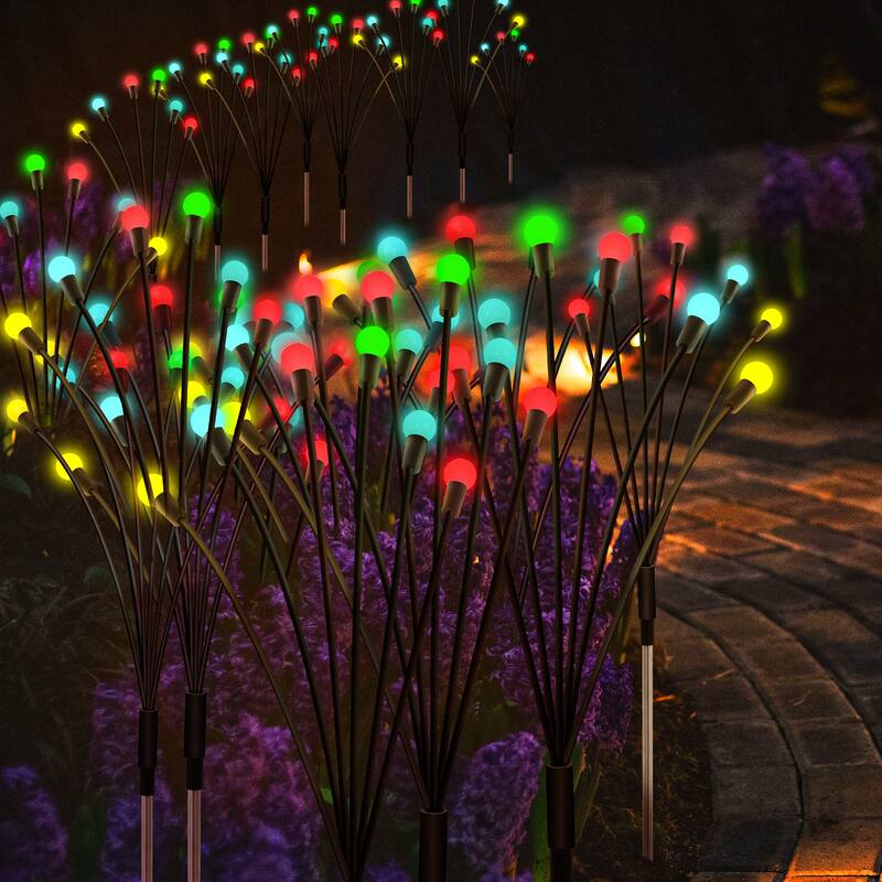 4 IN 1 Solar Firefly Lights 24 LEDs Outdoor Garden Lights - Colorful