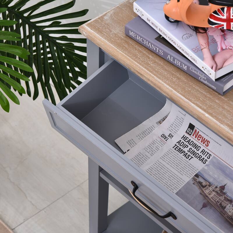 HOMCOM Retro-Styled Sofa Console Entry Hallway Table with Multifunctional Design, Durable Build, & Large Storage