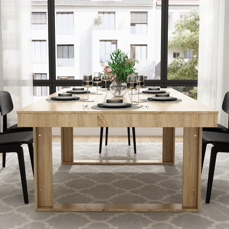 Business Furniture 86.6W x 47.2D Conference Table with Wood Base Desk