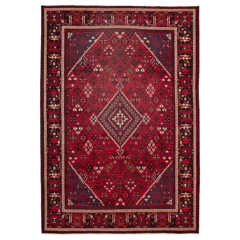 ECARPETGALLERY Hand-knotted Kayseri Red Wool Rug - 7'3 x 10'6 - Red - 7'3 x 10'6