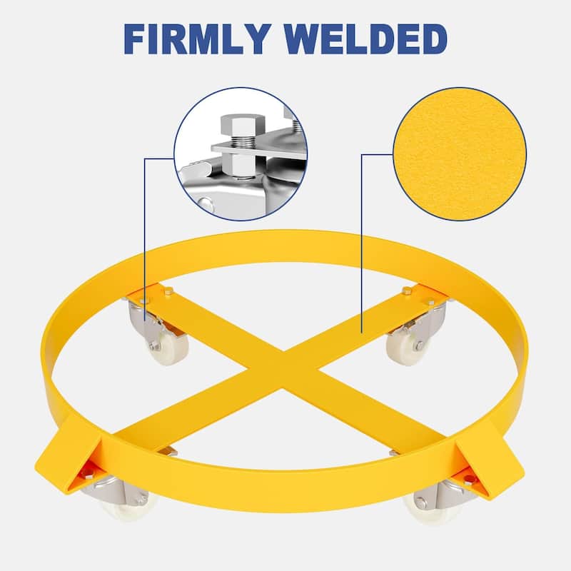 55 Gallon Drum Dolly, 1000lbs Capacity Heavy Duty Trash Can Dolly