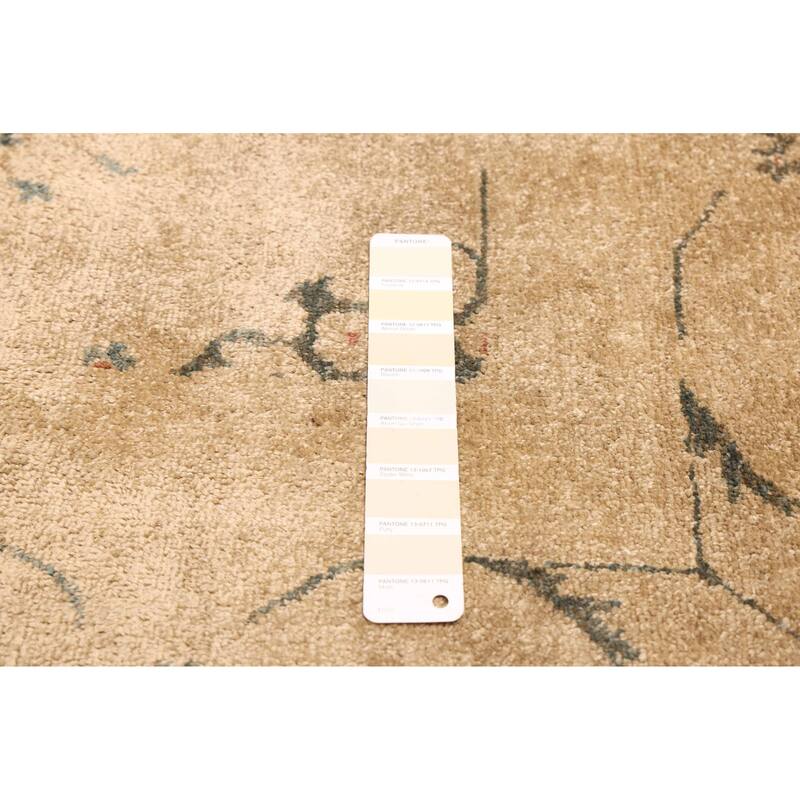 ECARPETGALLERY Hand-knotted Vibrance Khaki Wool Rug - 8'10 x 11'8