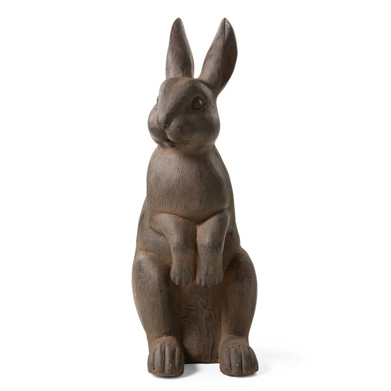 Glitzhome MgO Standing Rabbit Bunny Garden Yard Statue Indoor Figurines
