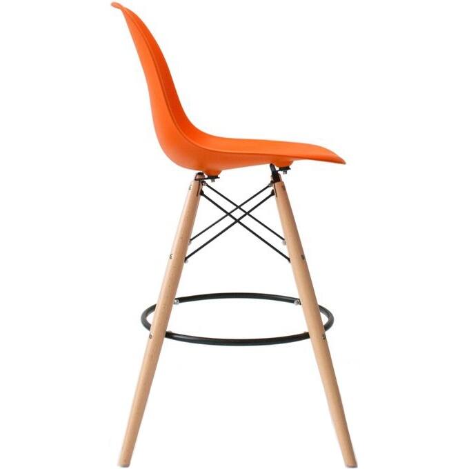 Counter Stool With Back Plastic Molded Wooden Eiffel Base For Kitchen Island Hotel Work High Chair