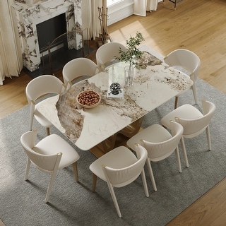 78.74" Sintered Stone Dining Table for 6-8, Modern - Bed Bath & Beyond ...