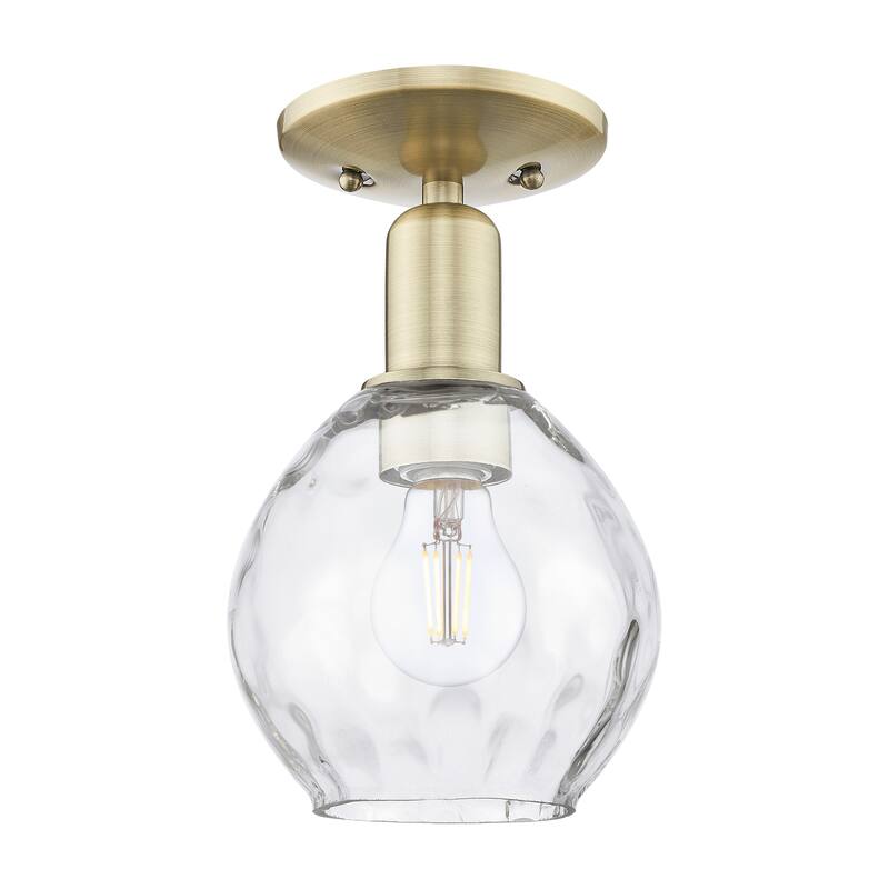 Innovations Lighting Endless Possibilities Arcadia - Waverly - 1 Light 6" Semi-Flush Mount - Antique Brass