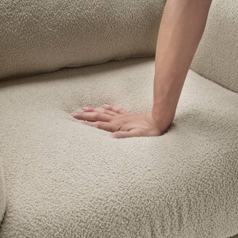 Silas 32.5" Boucle Accent Chair - 1 Matching Pillow, Attached Cushions