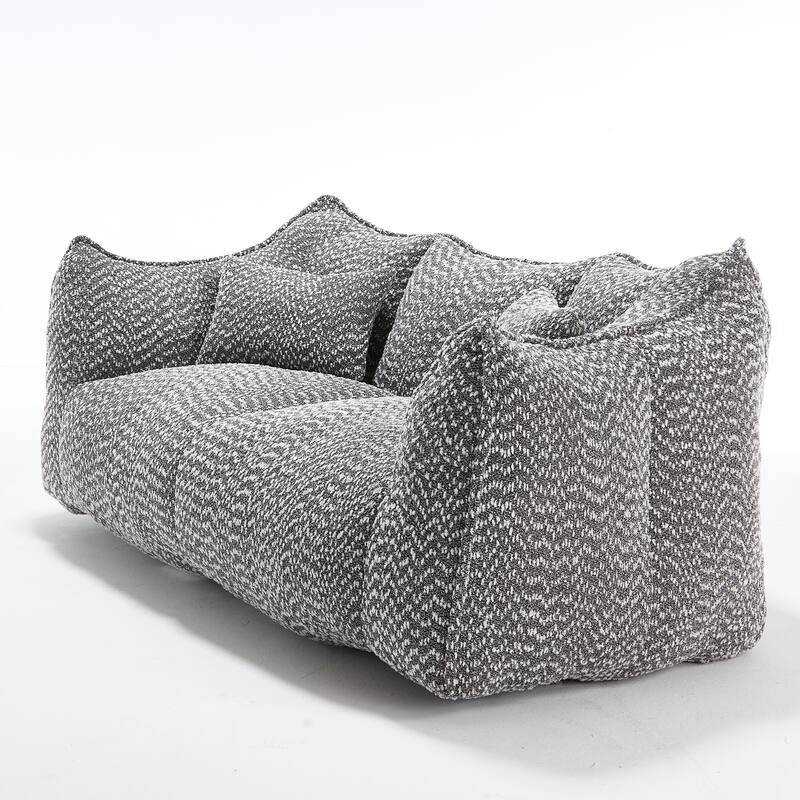 Modern Chenille 2-Seater Bean Bag Chair Recliner Sofa with Armrests for Living Room Lounge Bedroom