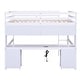 preview thumbnail 13 of 14, Full Size Loft Bed with Integrated Desk, Cabinets, Drawers, Bedside Tray, and Charging Station in White