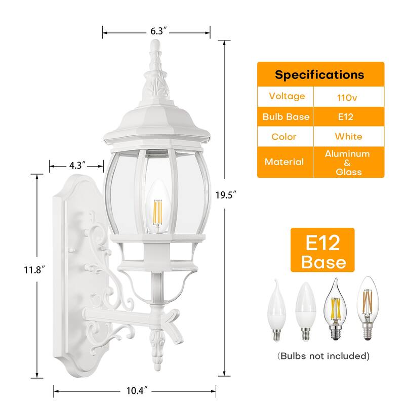 Outdoor 1/3 Light Waterproof Aluminum Wall Light