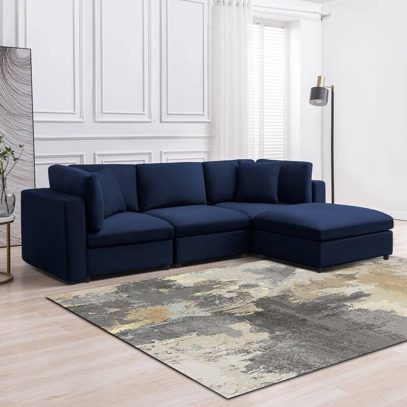 Mixoy Modern Convertible Sectional Sofa,L/U Shaped Corner Sleeper Sofa Couch,Modular Sectional Couches