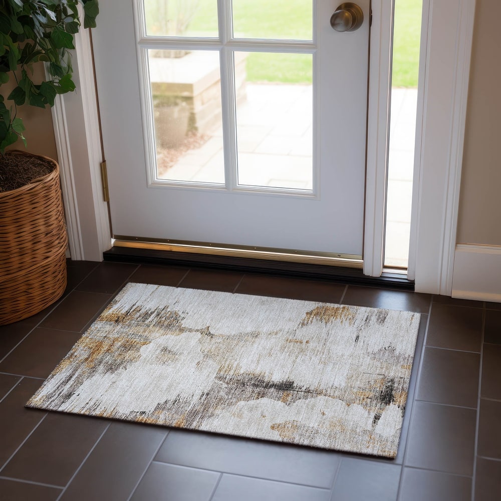 Machine Washable Indoor/ Outdoor Chantille Abstract Cloud Rug