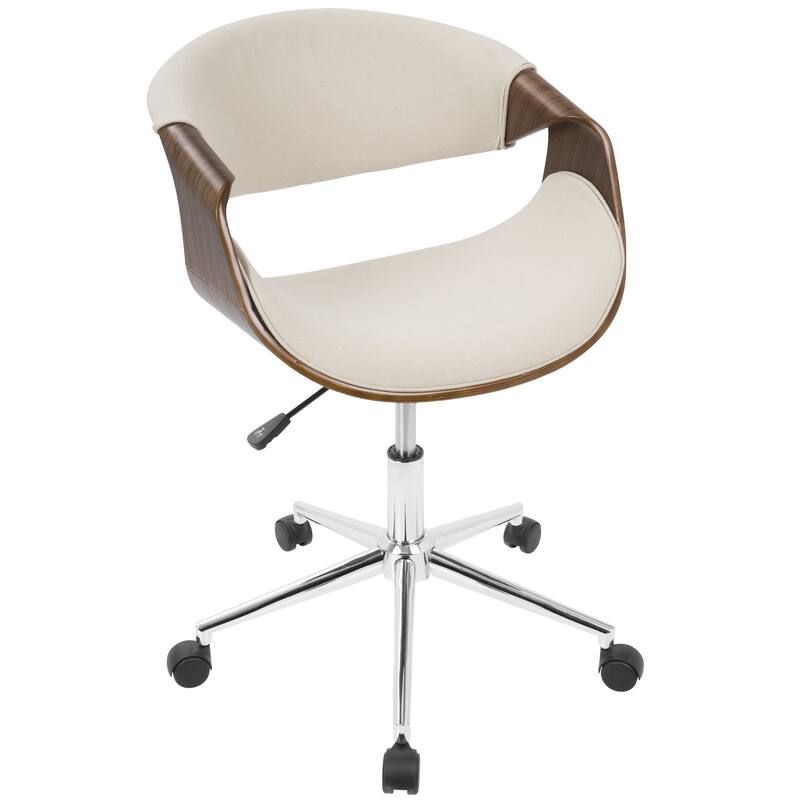 Carson Carrington Kanasen Mid-century Modern Walnut Wood Office Chair - N/A - Cream