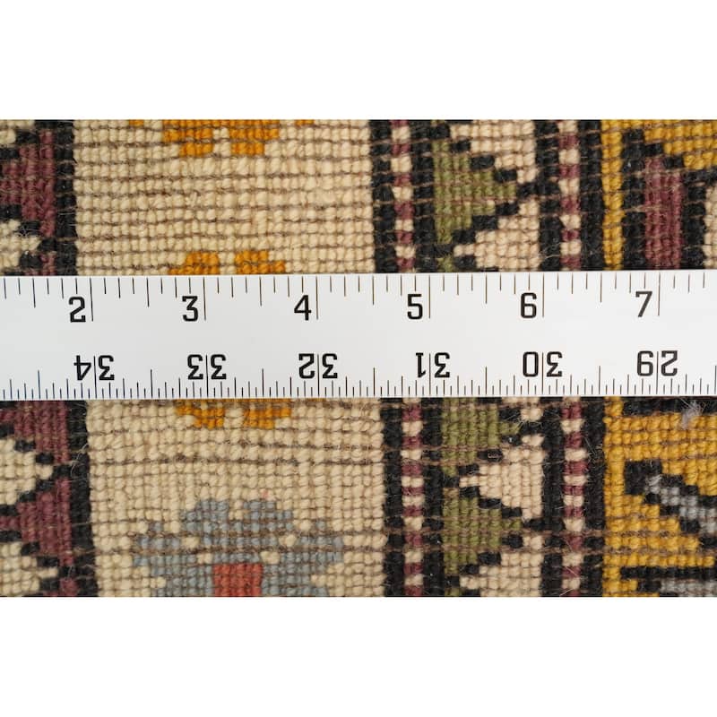 Hand Knotted Oriental 100% Wool Carpet Transitional Tribal Yellow & Gold Anatolian Area Rug - 6' 8'' X 3' 8''