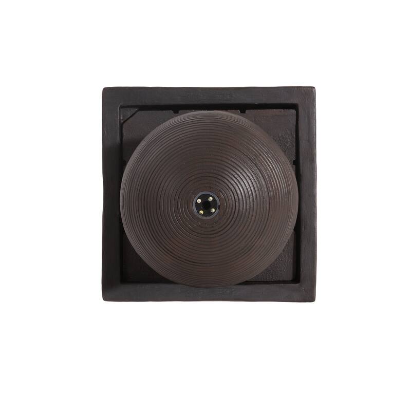 Christopher Knight Home - Glitzhome 35.5"H Concrte Outdoor Waterfall Fountain With Pebbles, Pump, and LED Light