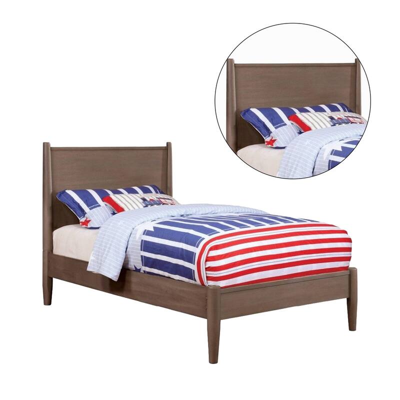 Wooden Platform Bed With Round Tapered Legs