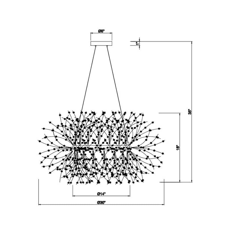 Xhosa 30 Inch chrome Polish Crystal Chandelier 12 Light