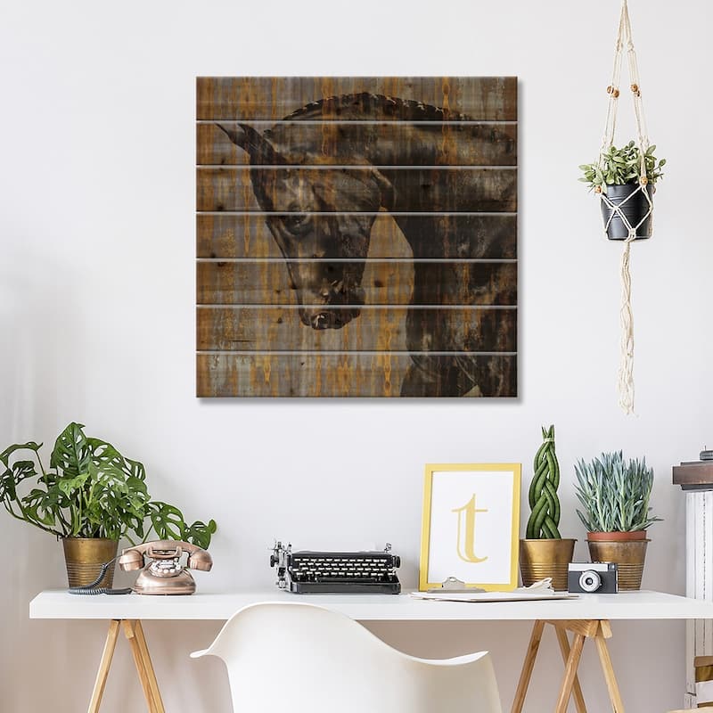 Horse I Print On Wood by Martin Rose - Multi-Color
