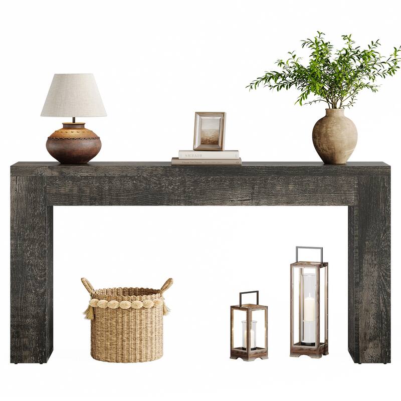 Wooden Console Sofa Table, Behind-the-Couch Accent Entryway Table for Entrance Hallway Living Room