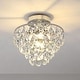 preview thumbnail 10 of 23, WINGBO Small Crystal Ceiling Light Fixture Mini Semi Flush Mount... Nickel