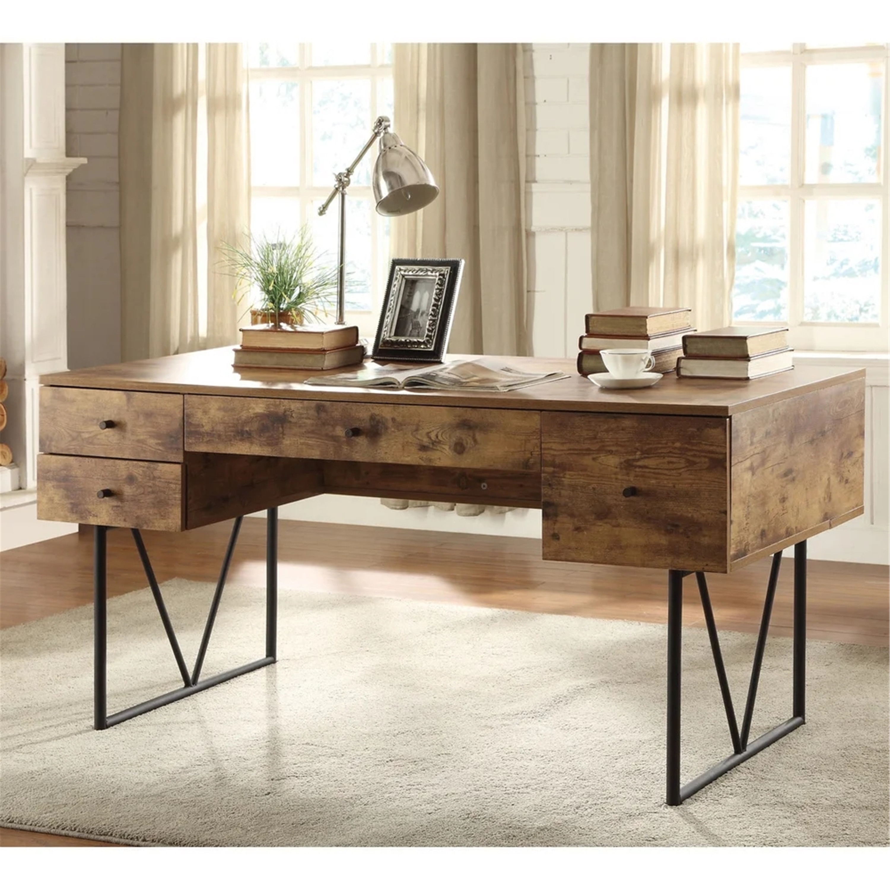 Analiese Industrial Antique Writing Desk