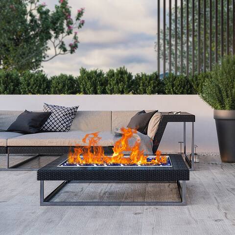 Rectangular Silver Stainless Steel Barbecue Fire Pit