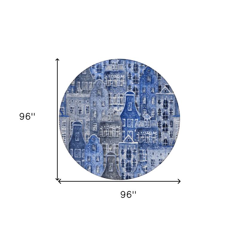 HomeRoots Village Houses Transitional Rectangle Outdoor Rug