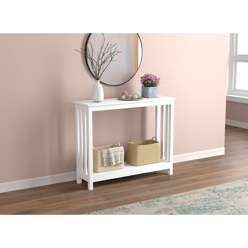 Entryway Table/Console Table-39"Long/White with 1 Shelf - 39" x 11.81" x 31.5 "