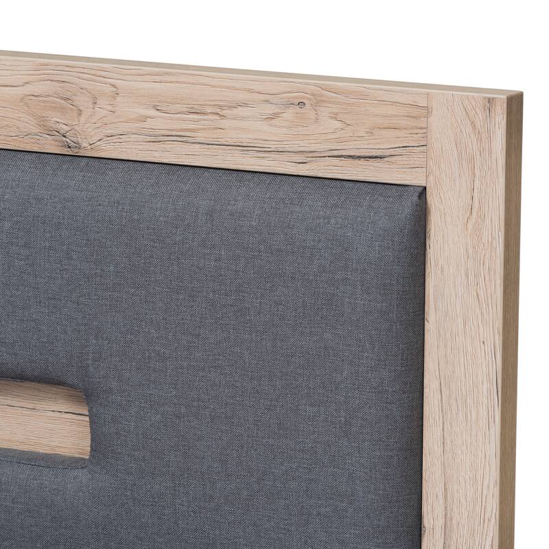 Twin Storage Bed with Drawers - Dark Grey & Brown Platform Bed Frame, Headboard Included