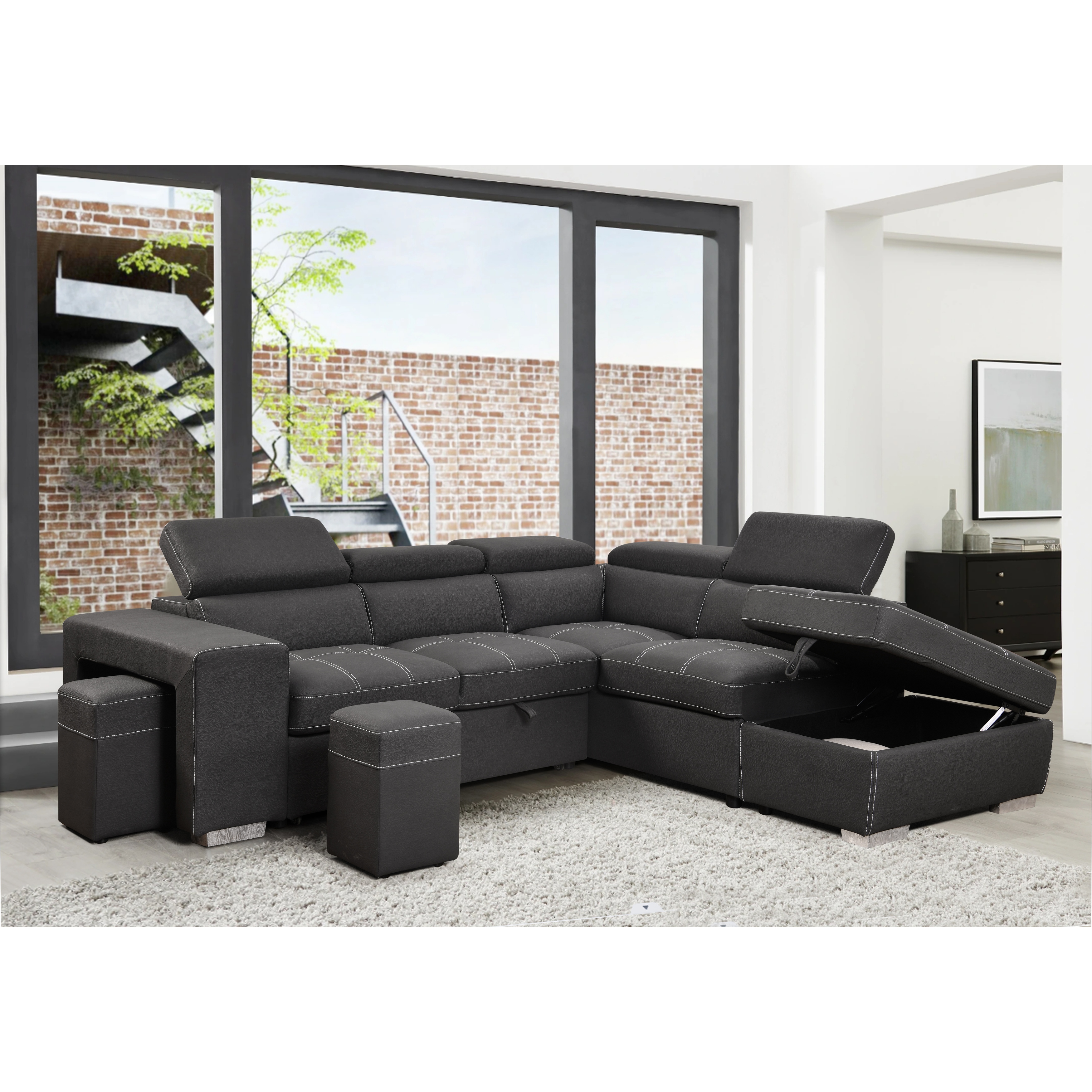 Microfiber l shaped shop couch