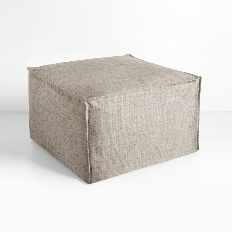 Sorra Home Sunbrella Outdoor Top Stitch Solid Bean Pouf