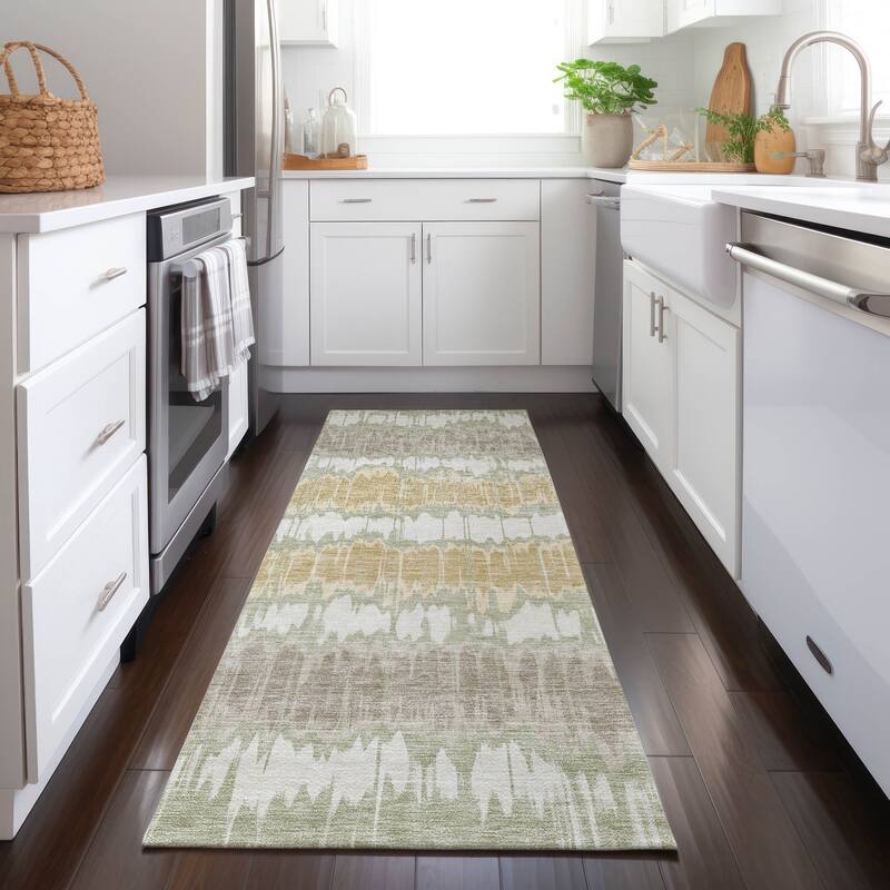 Machine Washable Indoor/ Outdoor Chantille Abstract Ombre Rug